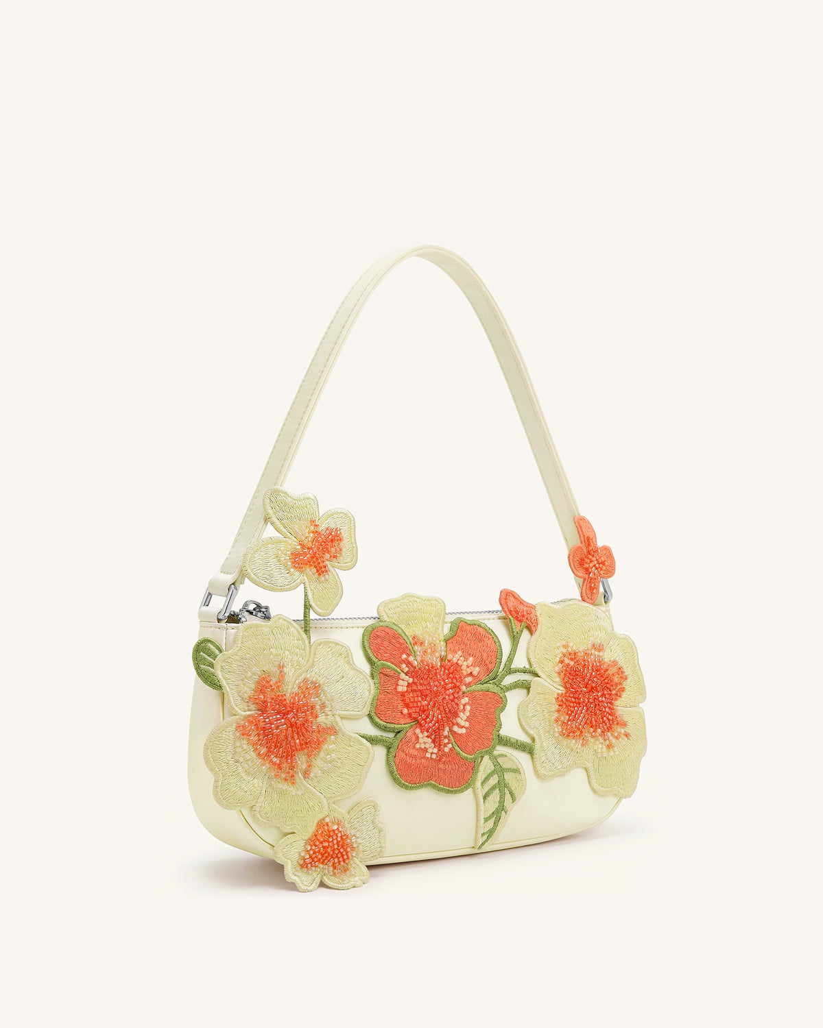 Leona Bead Embellished Shoulder Bag - Off White - view 2