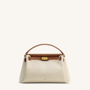 Carmen Top Handle Bag - Brown Canvas - view 1