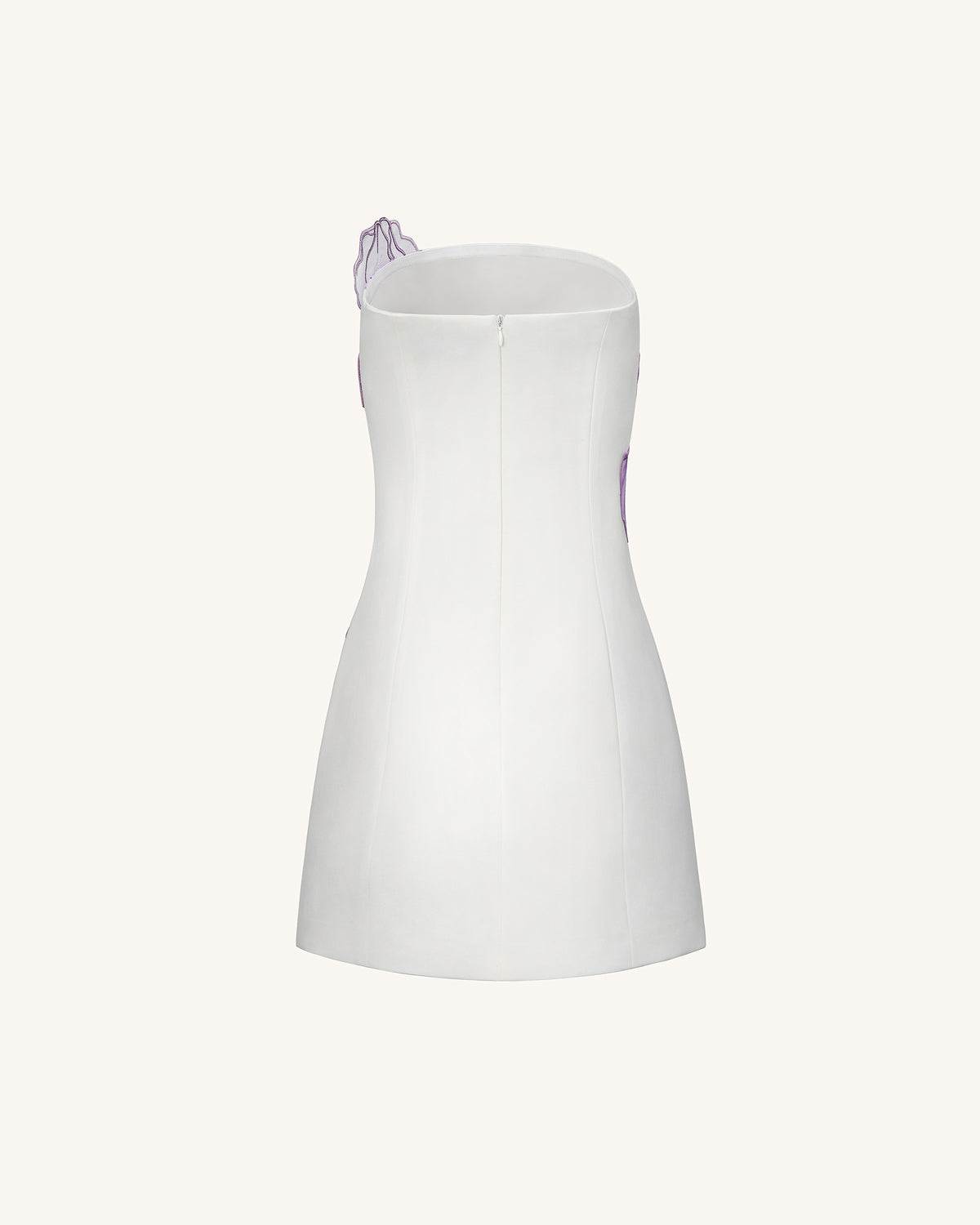 Iris Floral Print Strapless Dress - White - view 4
