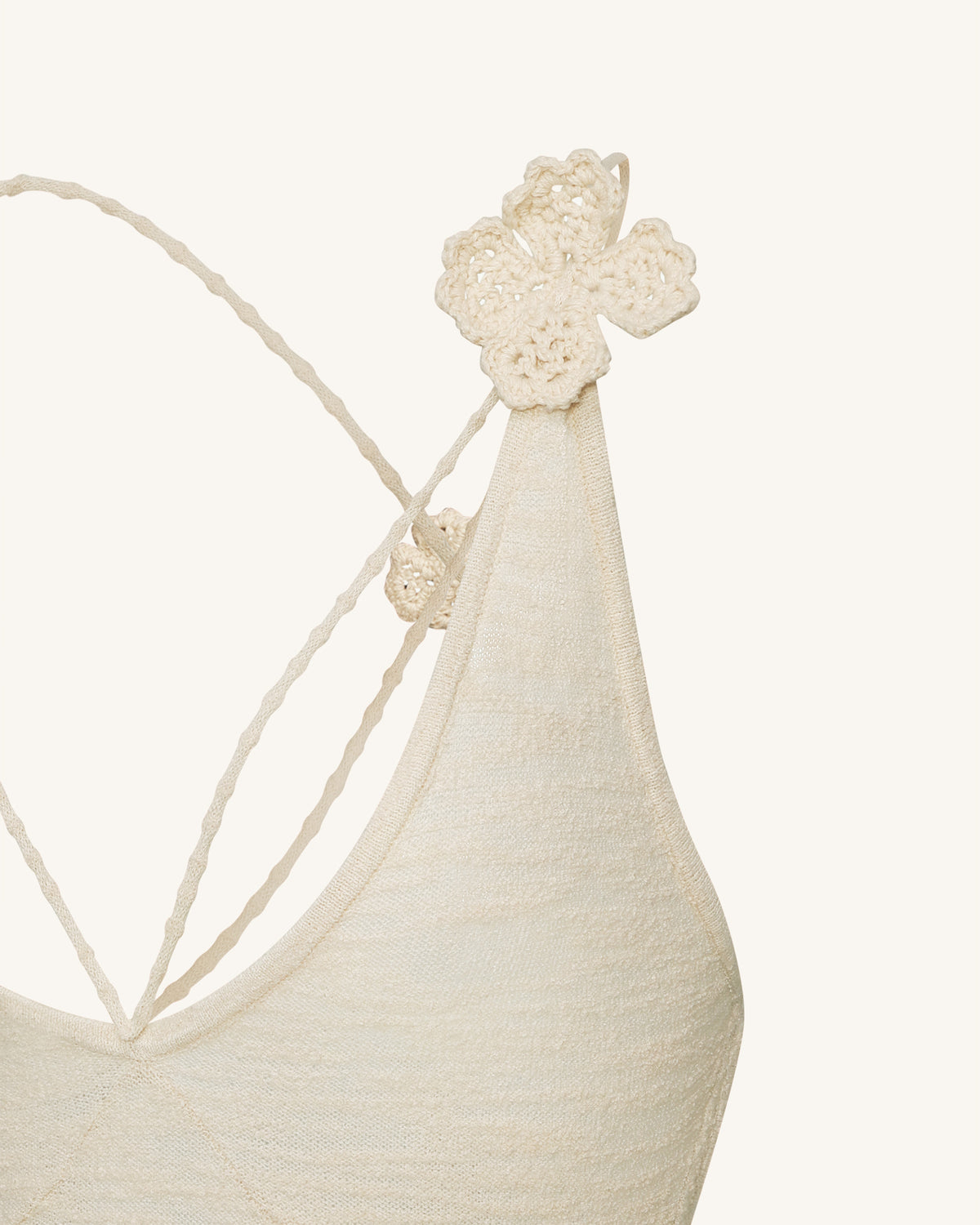 Textured Knit Halter Maxi Dress - Cream - view 5