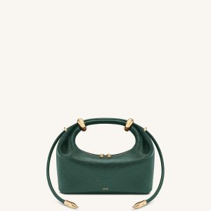 Ellie Metal Ring Embellished Top Handle Bag - Forest Green - view 1