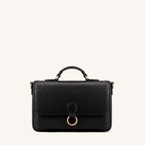 Mirelle Pebbled Top Handle Satchel - Black - view 1