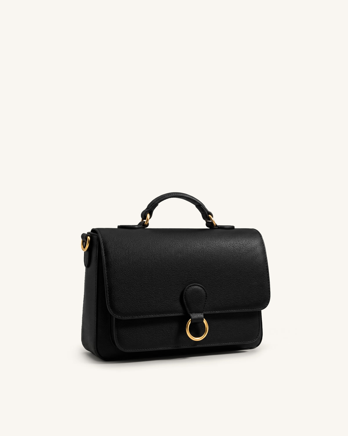 Mirelle Pebbled Top Handle Satchel - Black - view 2