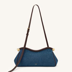 Naomi Curved Shoulder Bag - Blue Denim - view 1