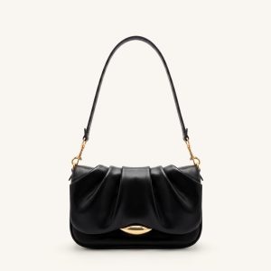 Sofia Ruched Shoulder Bag - Black - view 1