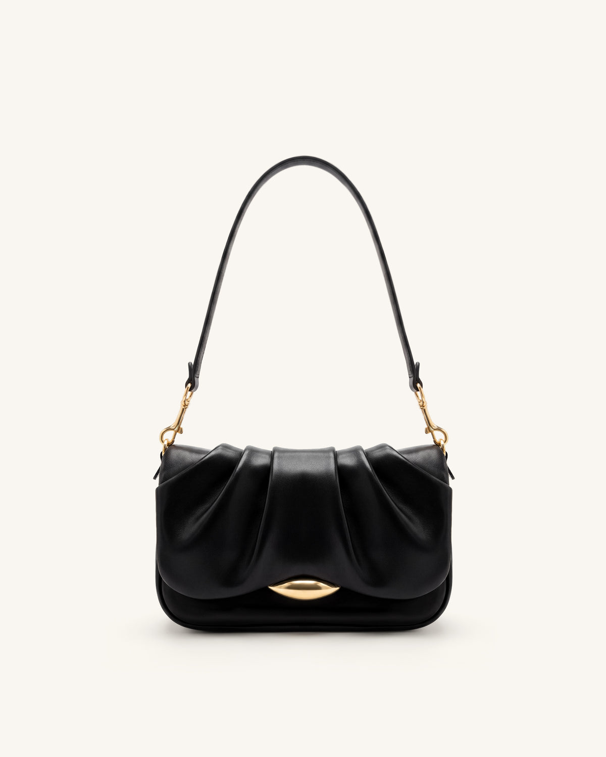 Sofia Ruched Shoulder Bag - Black - view 1