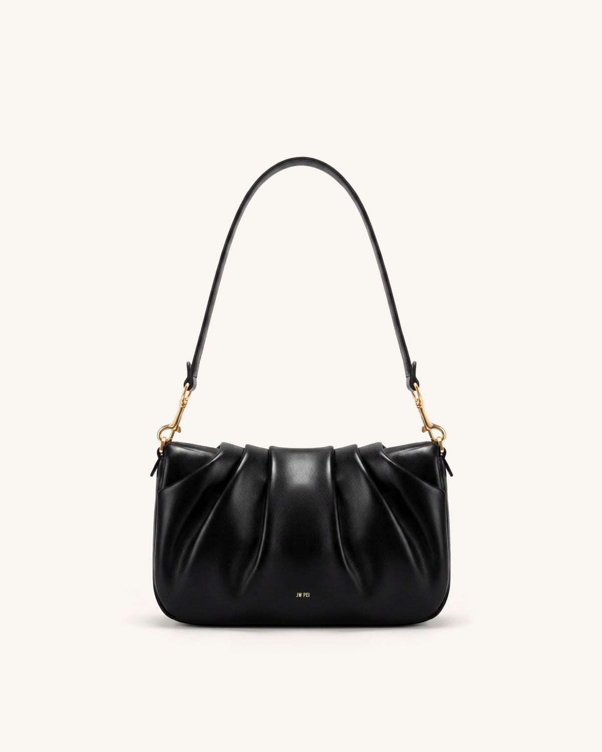 Sofia Ruched Shoulder Bag - Black - view 3