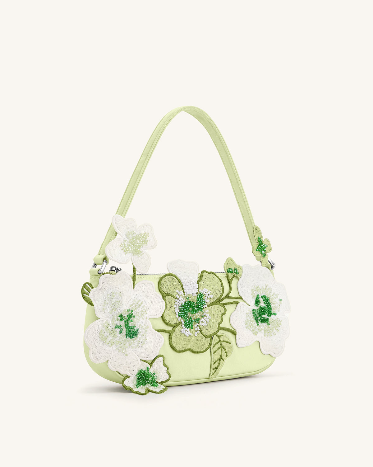 Leona Bead Embellished Shoulder Bag - Light Green - view 2