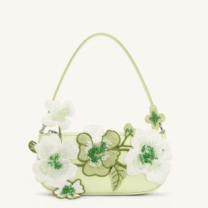 Leona Bead Embellished Shoulder Bag - Light Green - view 1
