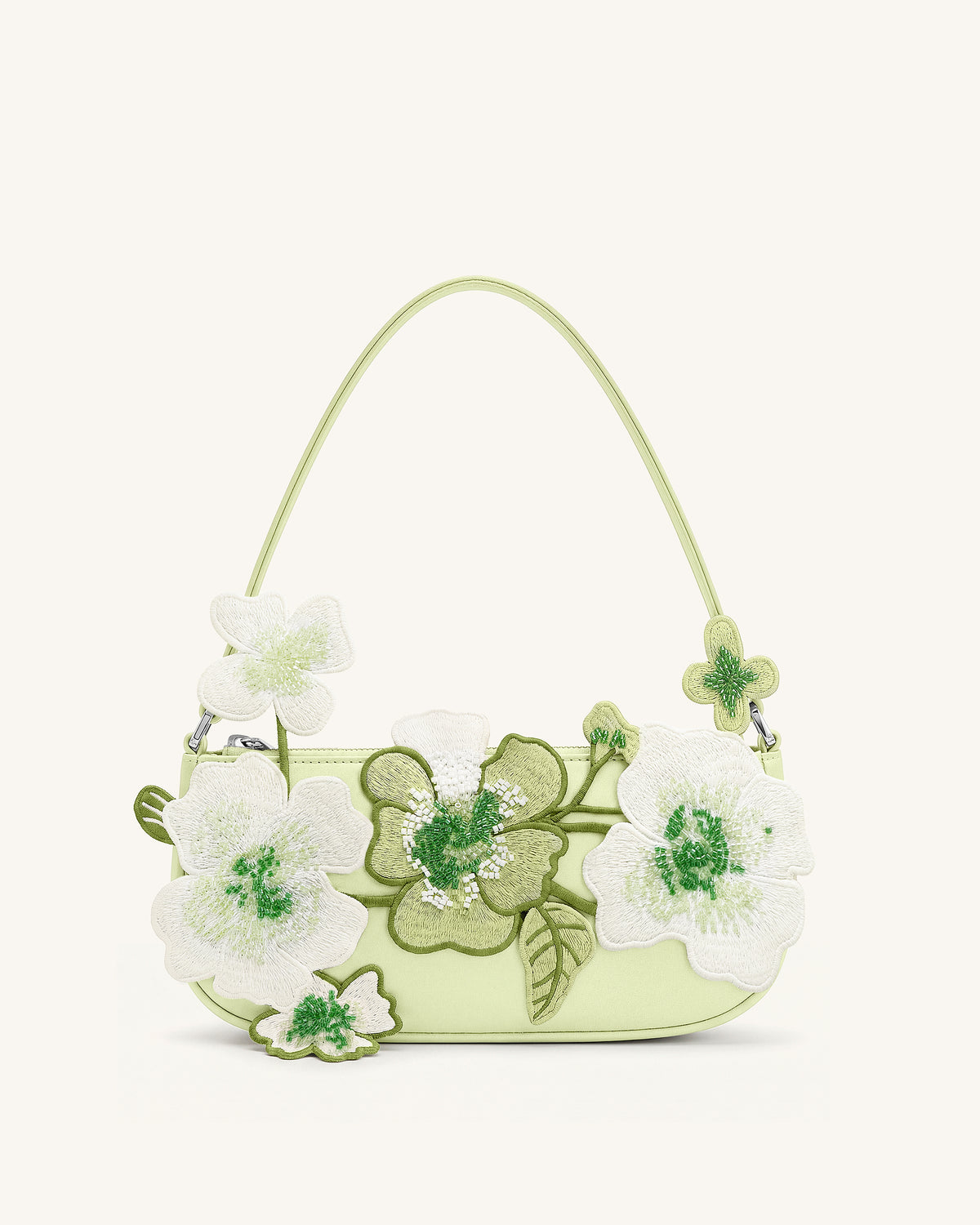 Leona Bead Embellished Shoulder Bag - Light Green - view 1