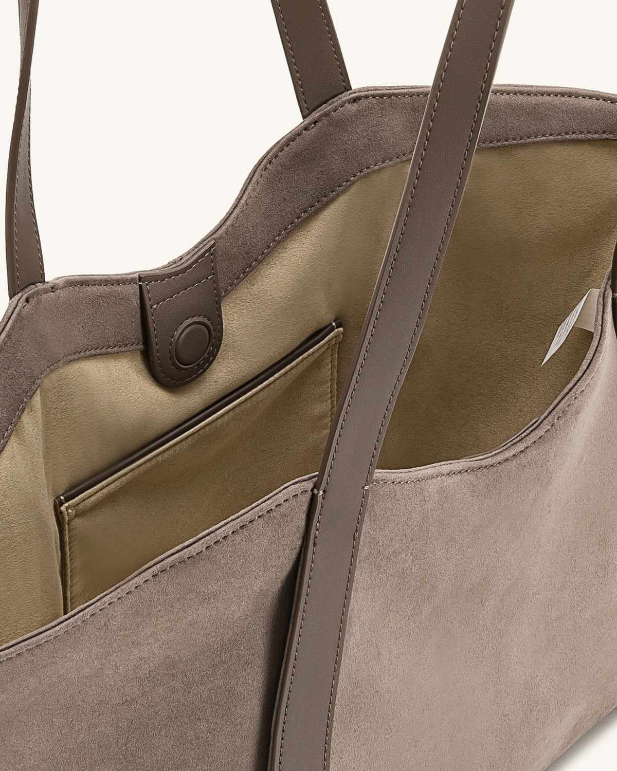 Kiana Large Capacity Faux Suede Tote Bag - Taupe - view 4