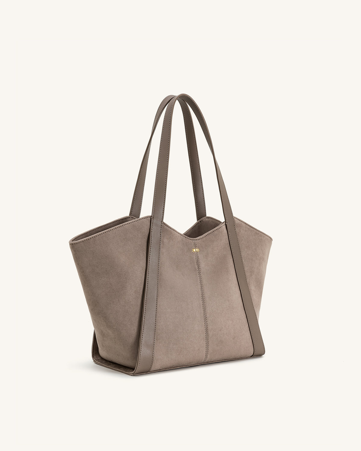 Kiana Large Capacity Faux Suede Tote Bag - Taupe - view 2