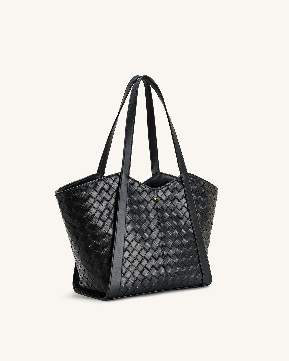 Kiana Large Capacity Weave Texture Tote Bag - Black - view 2