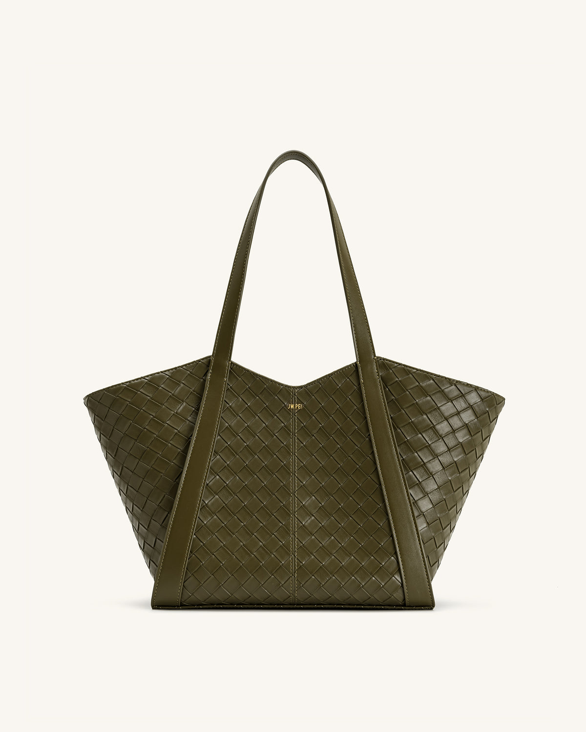 Kiana Large Capacity Weave Texture Tote Bag - Dark Olive - view 1