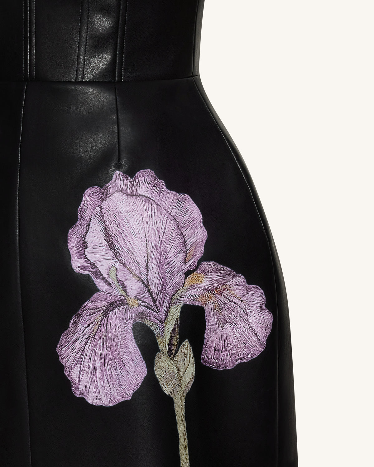 Iris Floral Print Corset Dress - Black - view 5