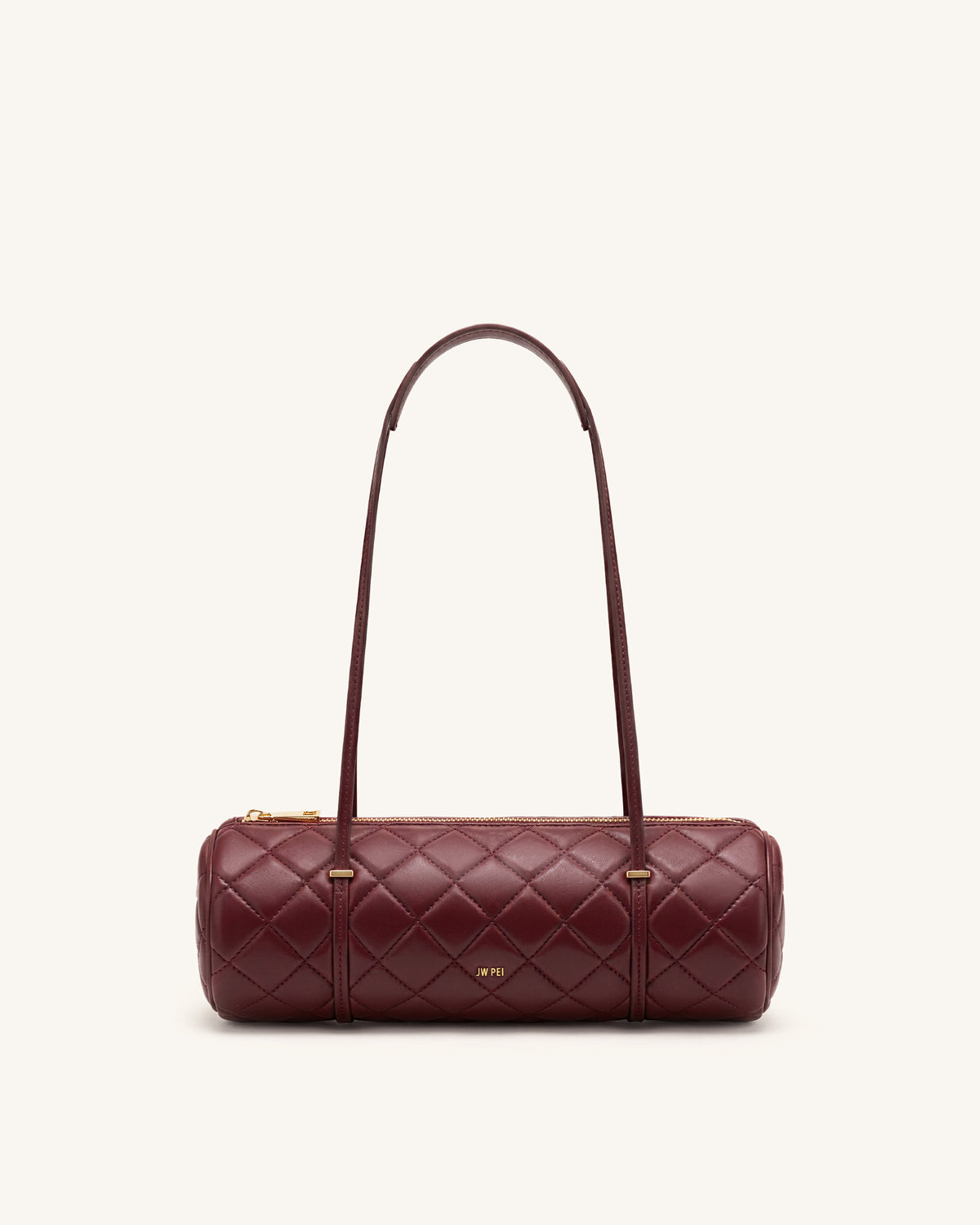 Marcella Quilted Cylinder Shoulder Bag - Burgundy - view 1