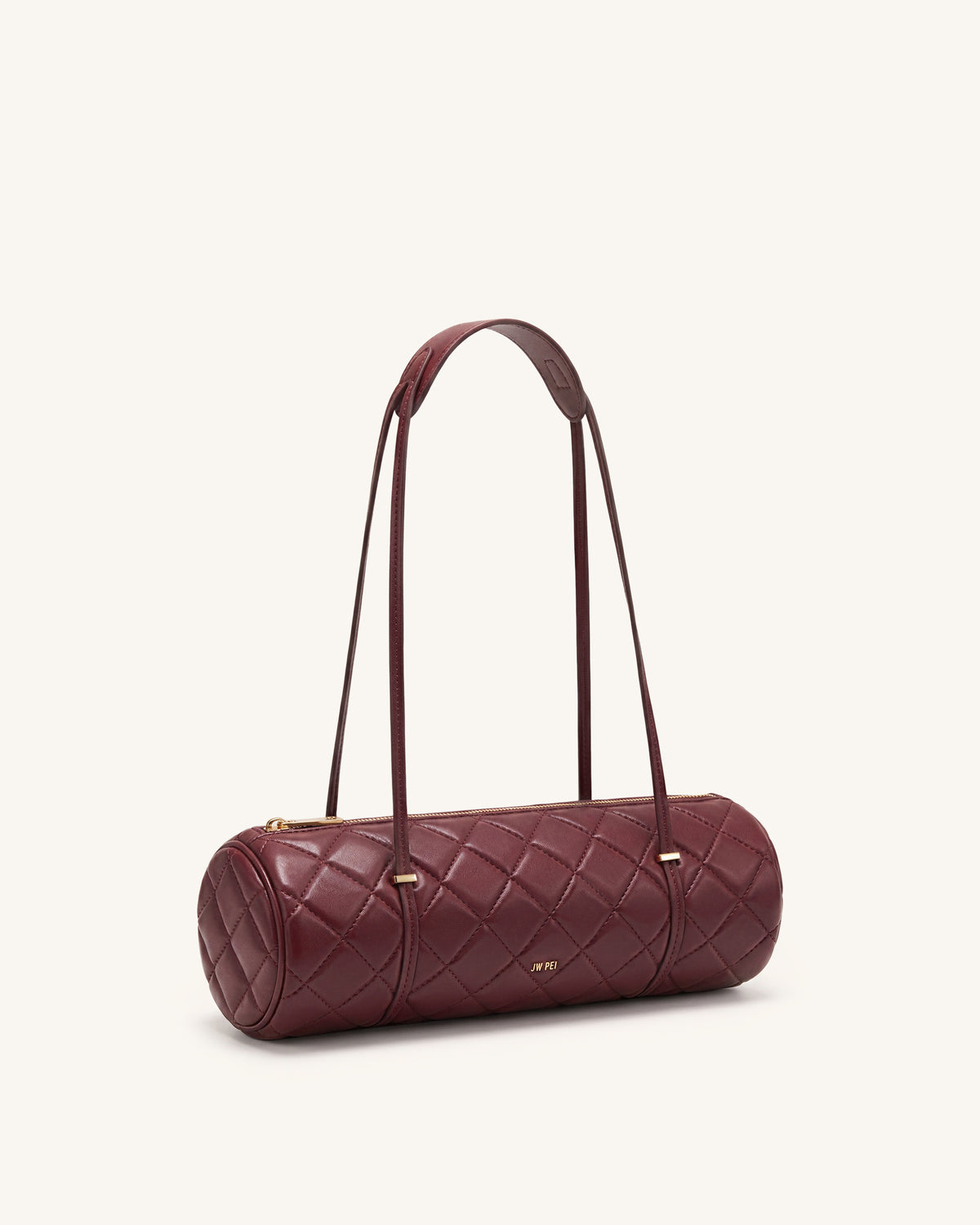 Marcella Quilted Cylinder Shoulder Bag - Burgundy - view 2