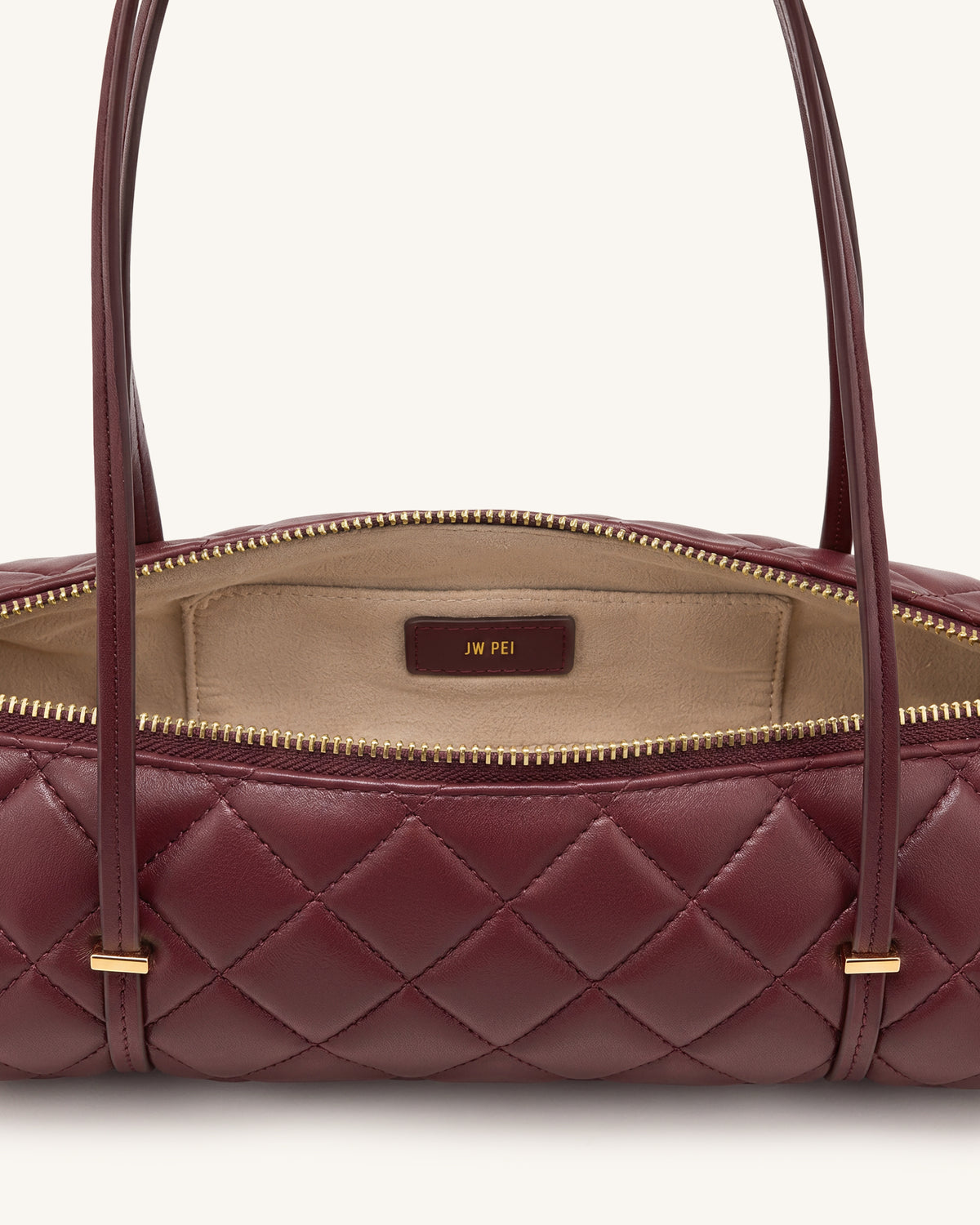 Marcella Quilted Cylinder Shoulder Bag - Burgundy - view 4