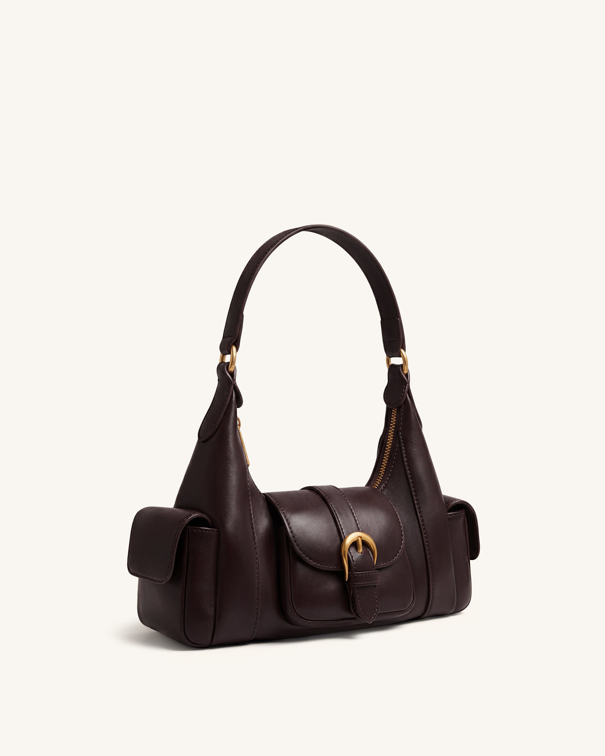 Estelle Pocket Shoulder Bag - Dark Brown - view 2