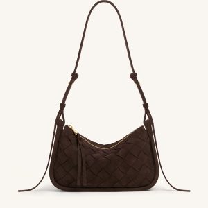 Zirelle Woven Faux Suede Hobo Bag - Brown - view 1