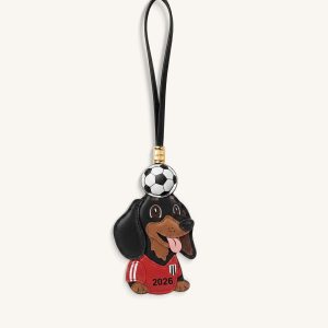 World Cup Dachshund Soccer Ball Bag Charm - Red - view 1