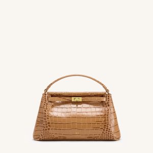Carmen Top Handle Bag - Khaki Croc - view 1