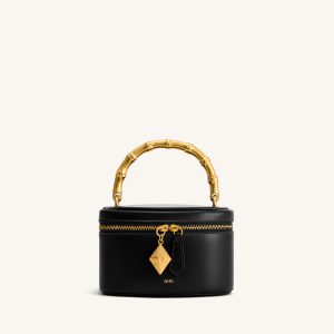 Natalie Metal Geometric Pendant Handle Bag - Black - view 1
