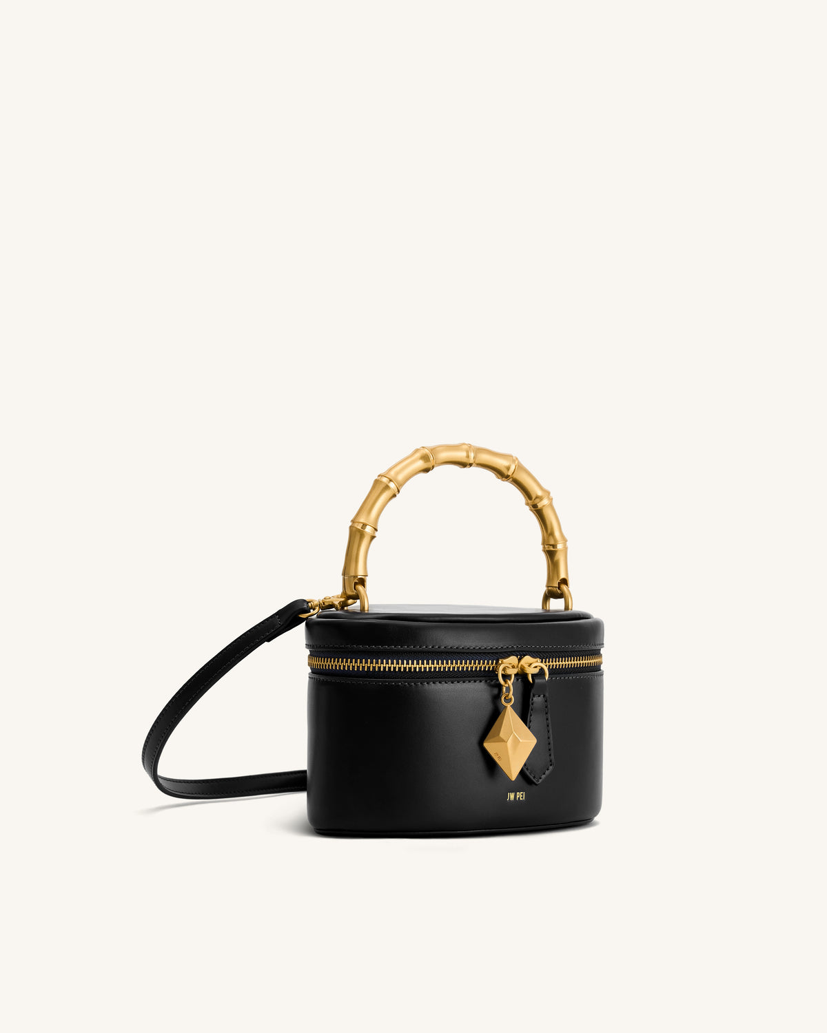 Natalie Metal Geometric Pendant Handle Bag - Black - view 2
