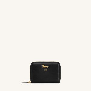 Maeve Dachshund Metal Emblem Zip Wallet - Black - view 1