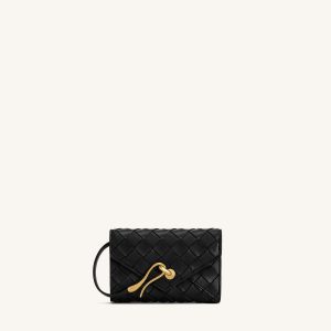Celeste Woven Textured Envelope Wallet - Black - view 1
