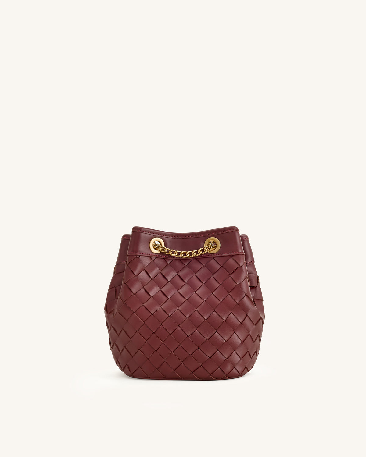 Yara Hand-Woven Bucket Bag - Burgundy - view 3