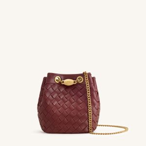 Yara Hand-Woven Bucket Bag - Burgundy - view 1