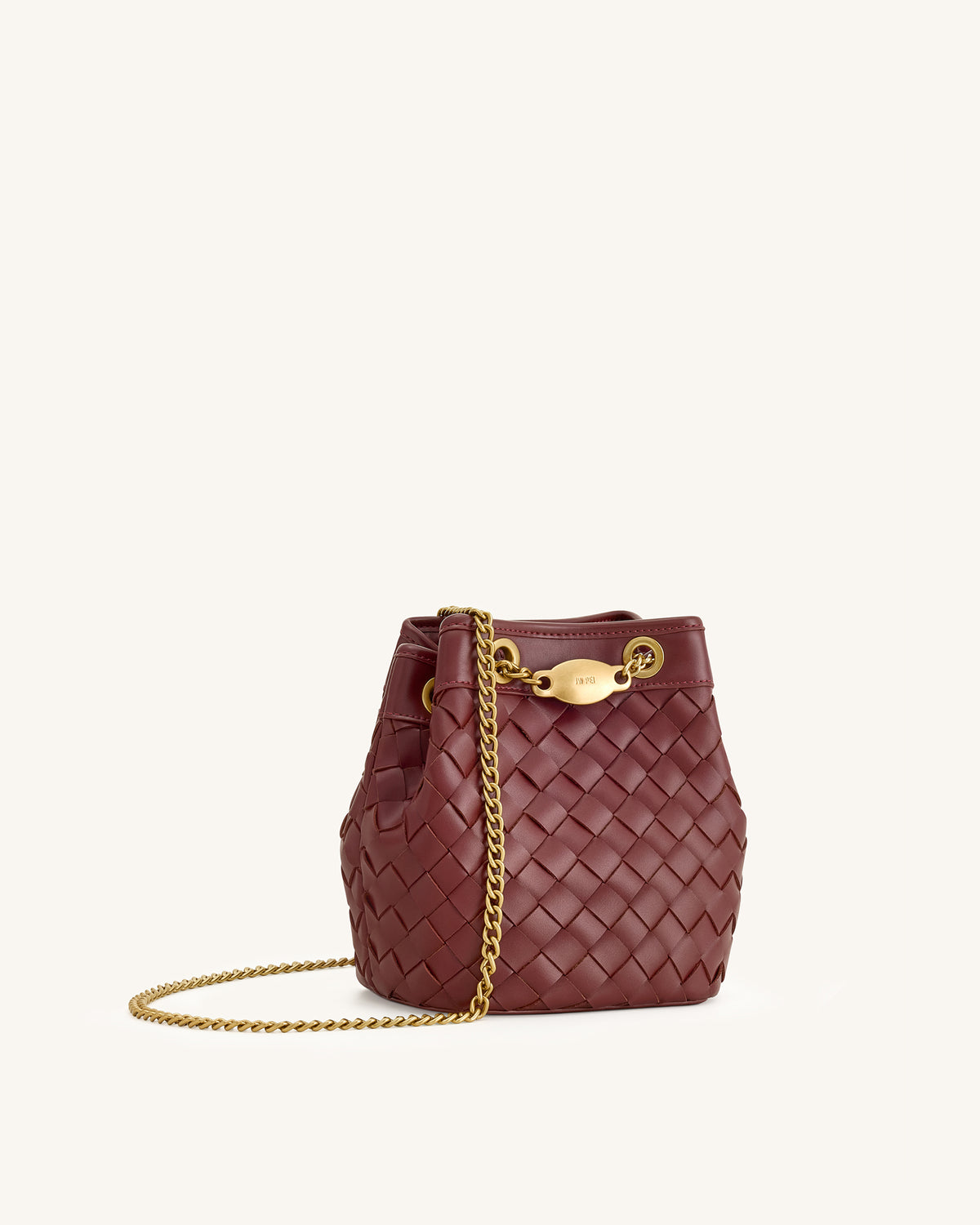 Yara Hand-Woven Bucket Bag - Burgundy - view 2