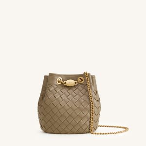 Yara Hand-Woven Bucket Bag - Taupe - view 1