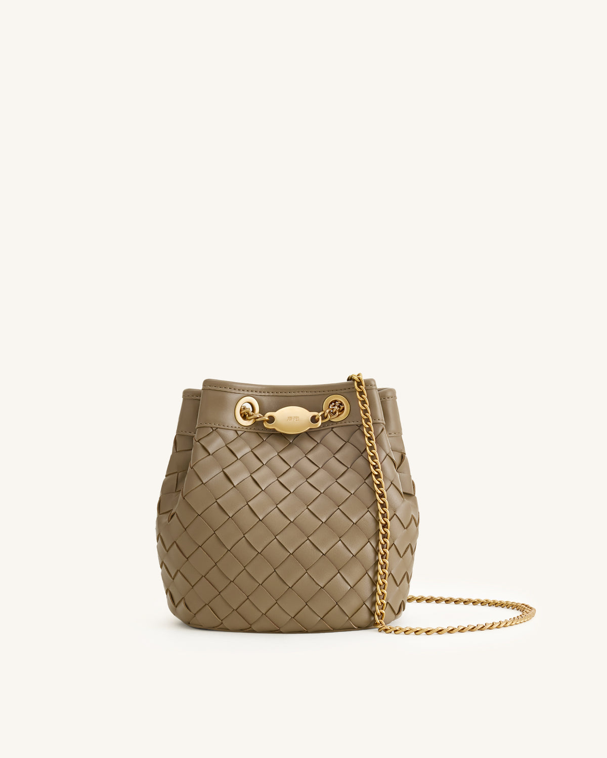 Yara Hand-Woven Bucket Bag - Taupe - view 1