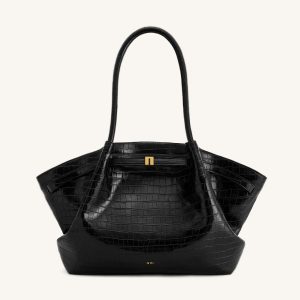 Hana Large Tote Bag - Black Croc - view 1