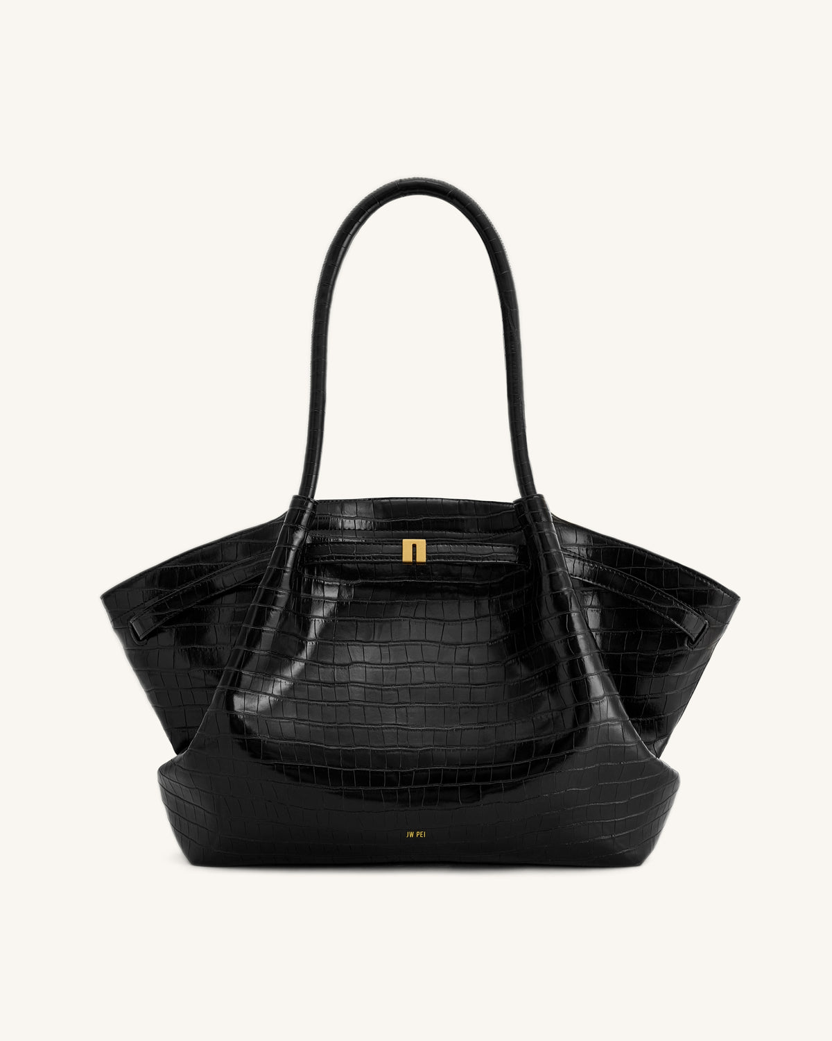 Hana Large Tote Bag - Black Croc - view 1