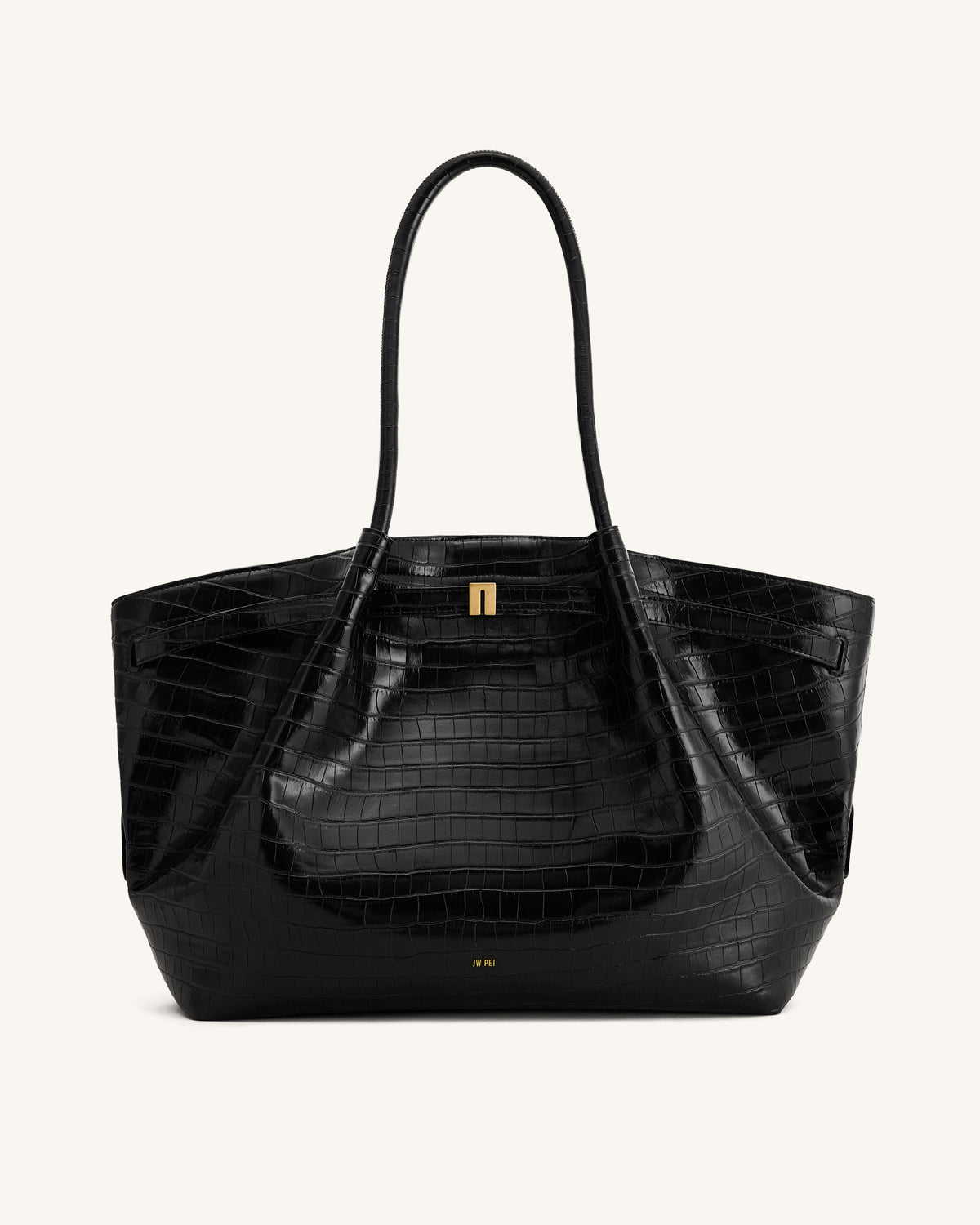 Hana Large Tote Bag - Black Croc - view 2