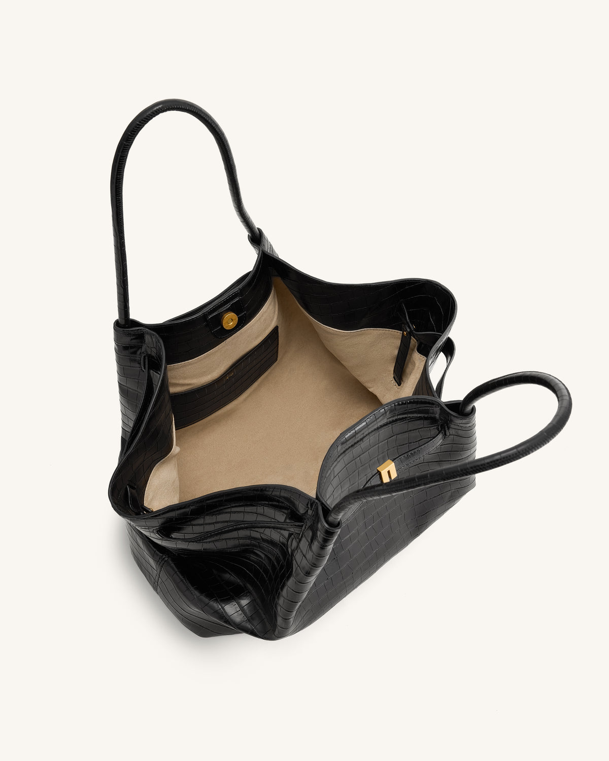 Hana Large Tote Bag - Black Croc - view 4