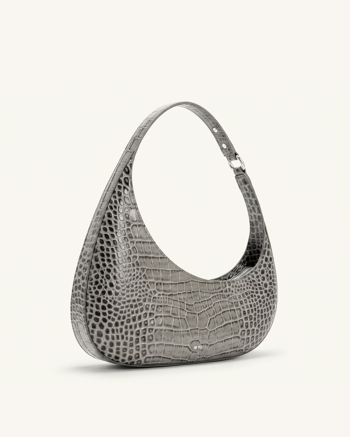 Harlee Shoulder Bag - Light Grey Croc - view 2