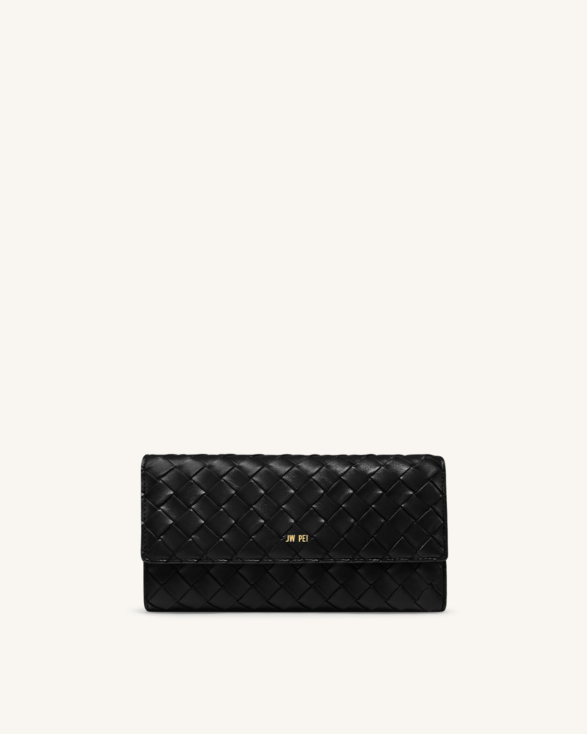 Woven Texture Flap Wallet - Black - view 1