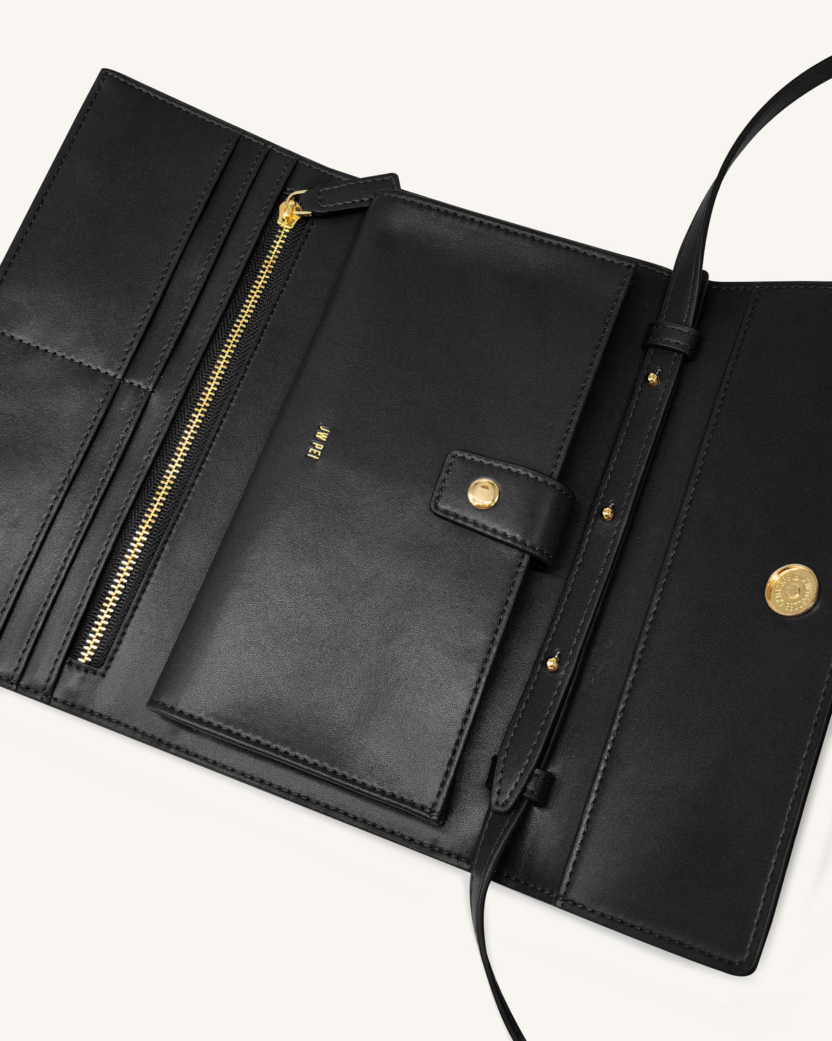 Woven Texture Flap Wallet - Black - view 4