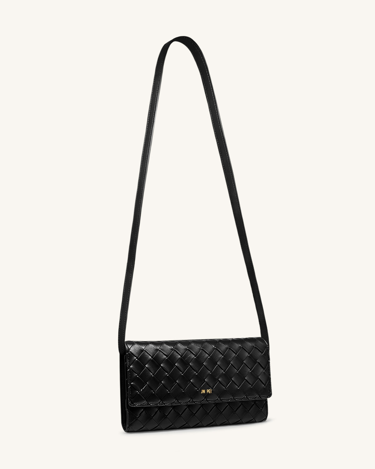 Woven Texture Flap Wallet - Black - view 2