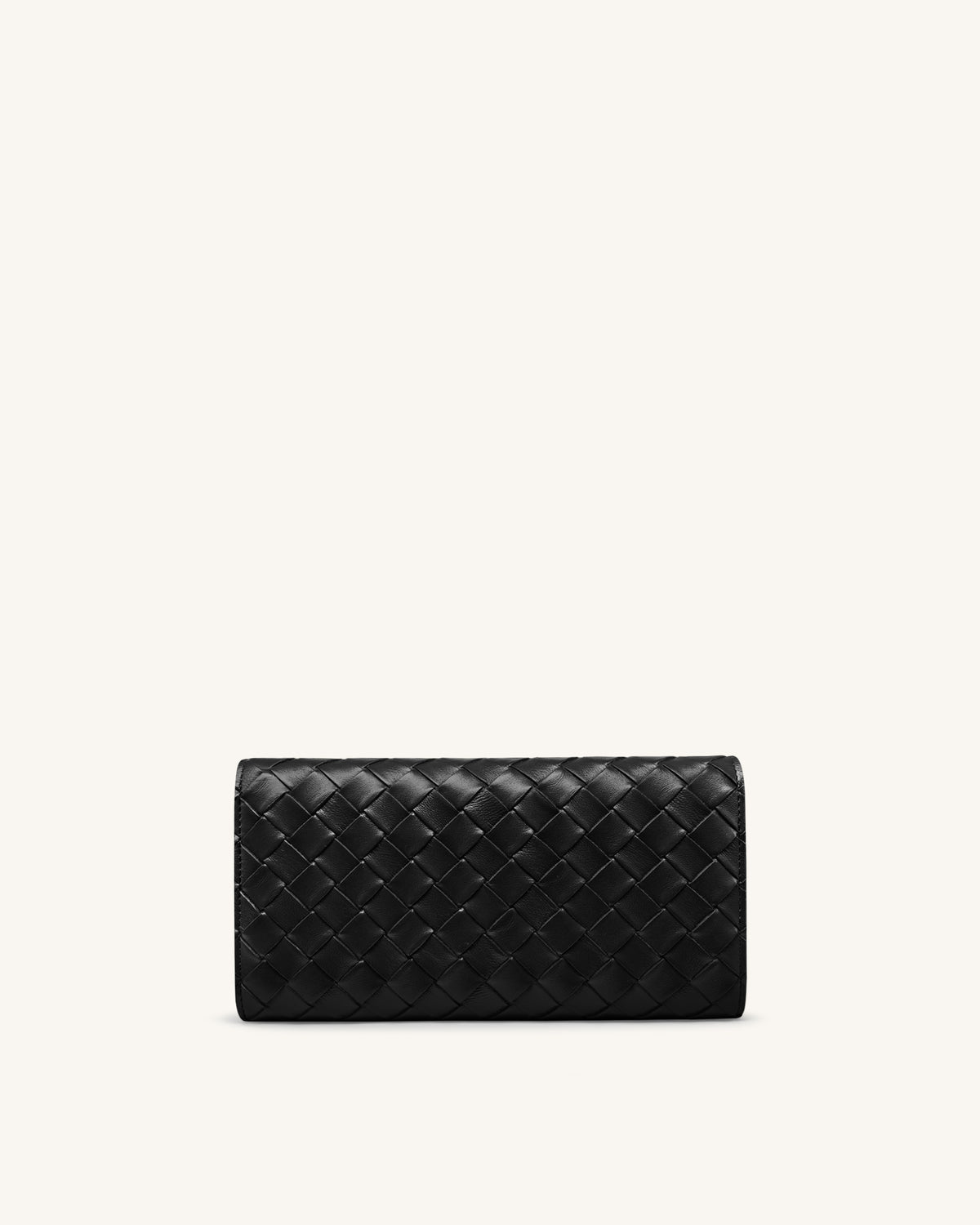 Woven Texture Flap Wallet - Black - view 3