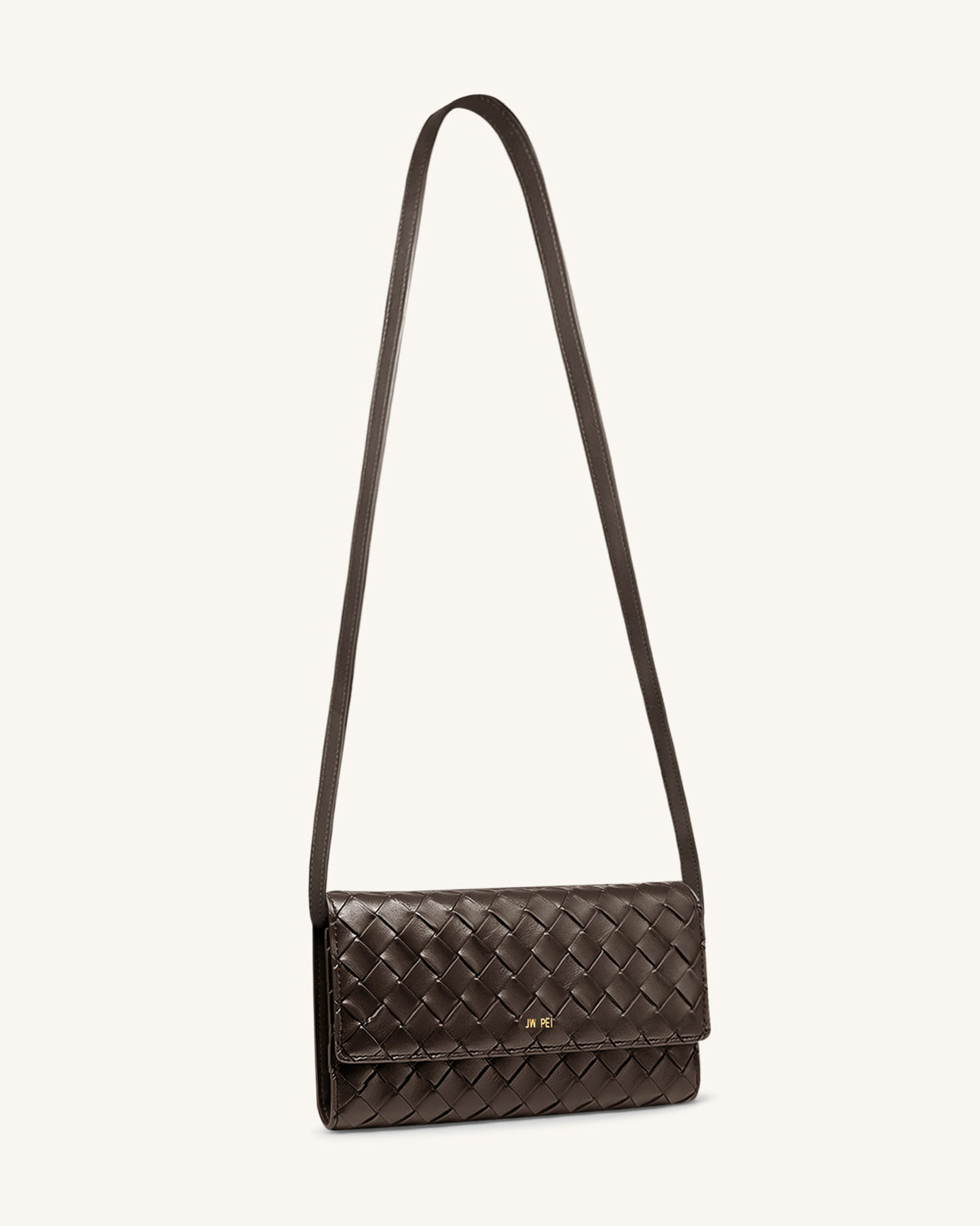 Woven Texture Flap Wallet - Chocolate - view 2