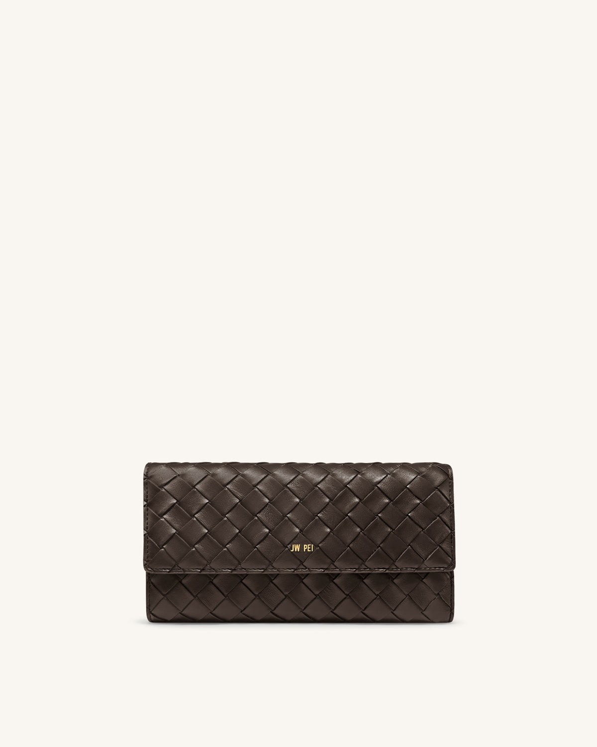 Woven Texture Flap Wallet - Chocolate - view 1