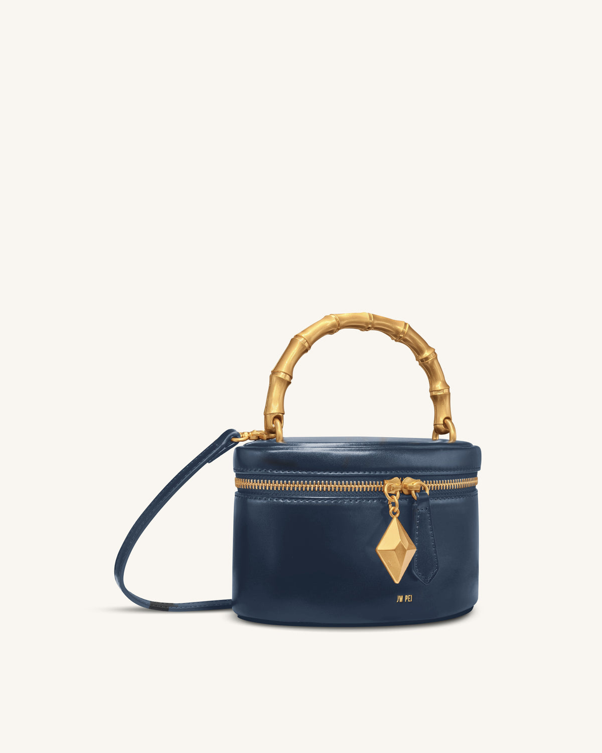 Natalie Metal Geometric Pendant Handle Bag - Navy - view 2