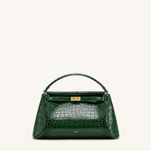 Carmen Top Handle Bag - Forest Green Croc - view 1