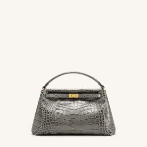 Carmen Top Handle Bag - Grey Croc - view 1