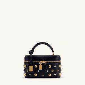 Cleo Studded Box Shape Top Handle Bag - Black - view 1